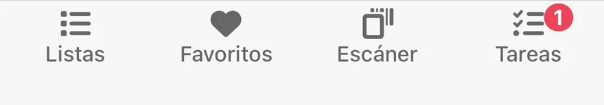 La barra inferior de la app móvil con la pestaña Escáner